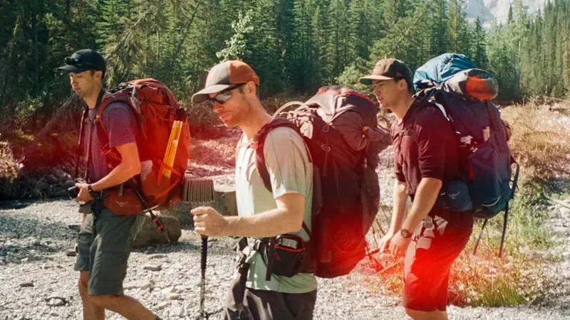 Friends heading out on a hike together